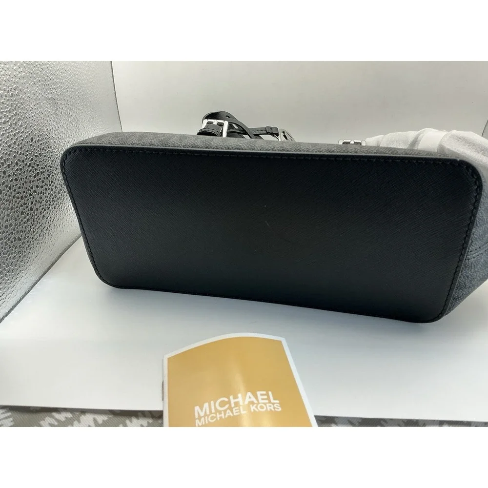 Michael Kors Jet Set Travel XS Tote Black MK Signature Coated Canvas NWT $328